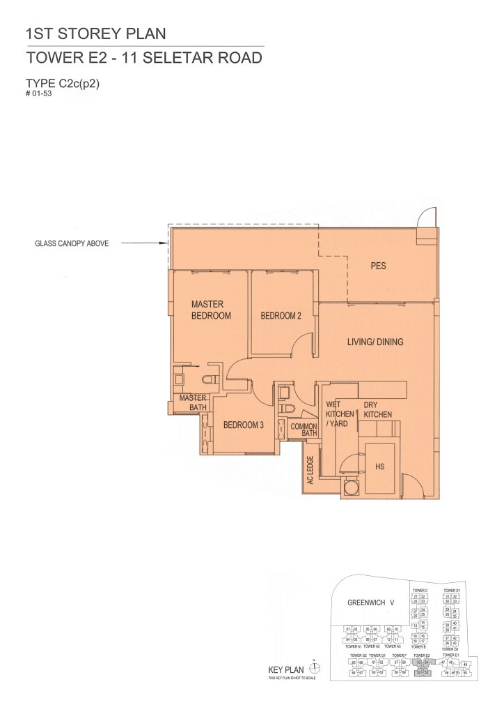 The Greenwich floor plan 1,292 sqft Type C2c(p2)