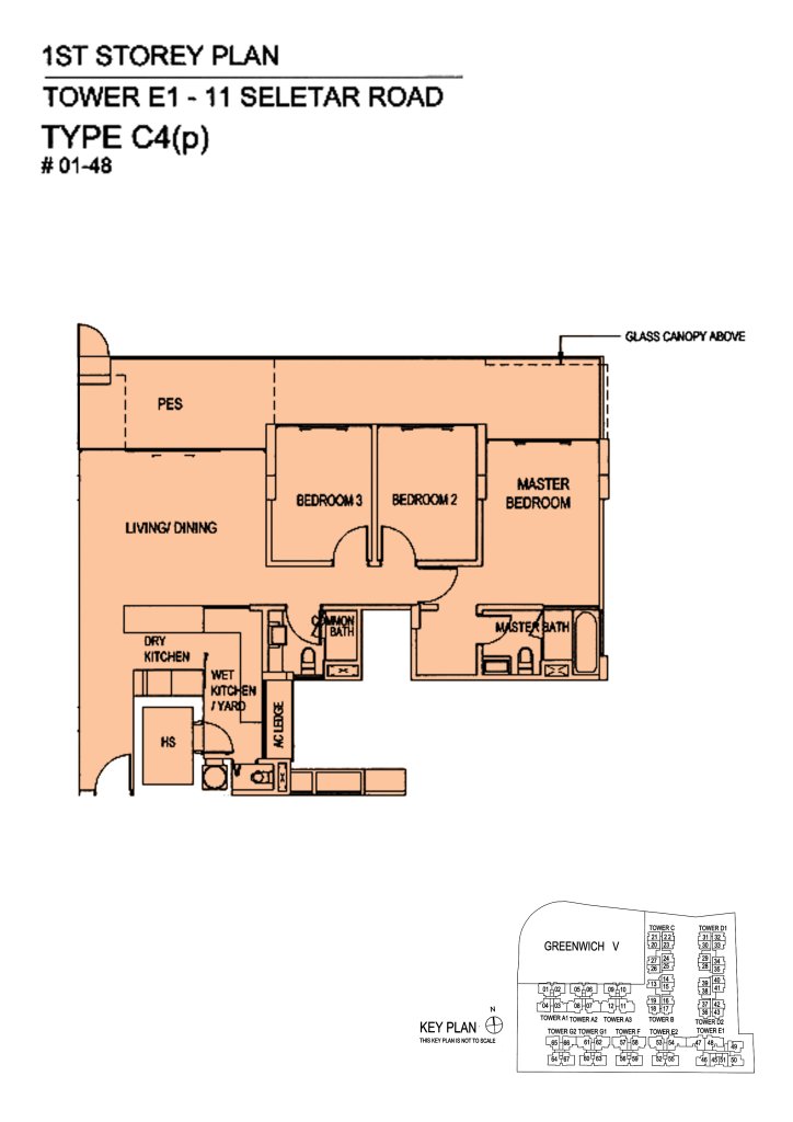The Greenwich floor plan 1,475 sqft Type C4(p)
