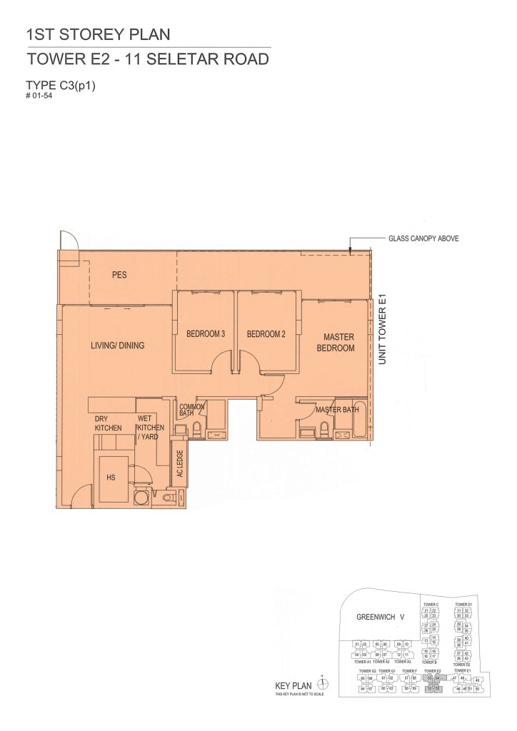 The Greenwich floor plan 1,485 sqft Type C3(p1)