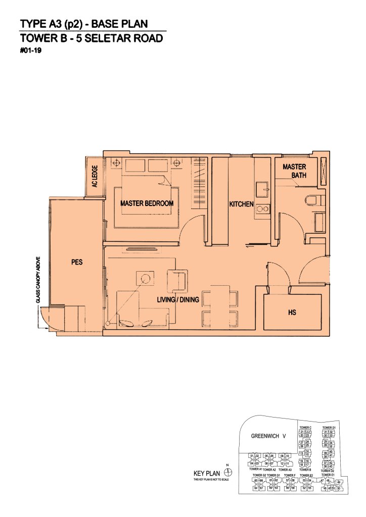 The Greenwich floor plan 646 sqft Type A3(p2)