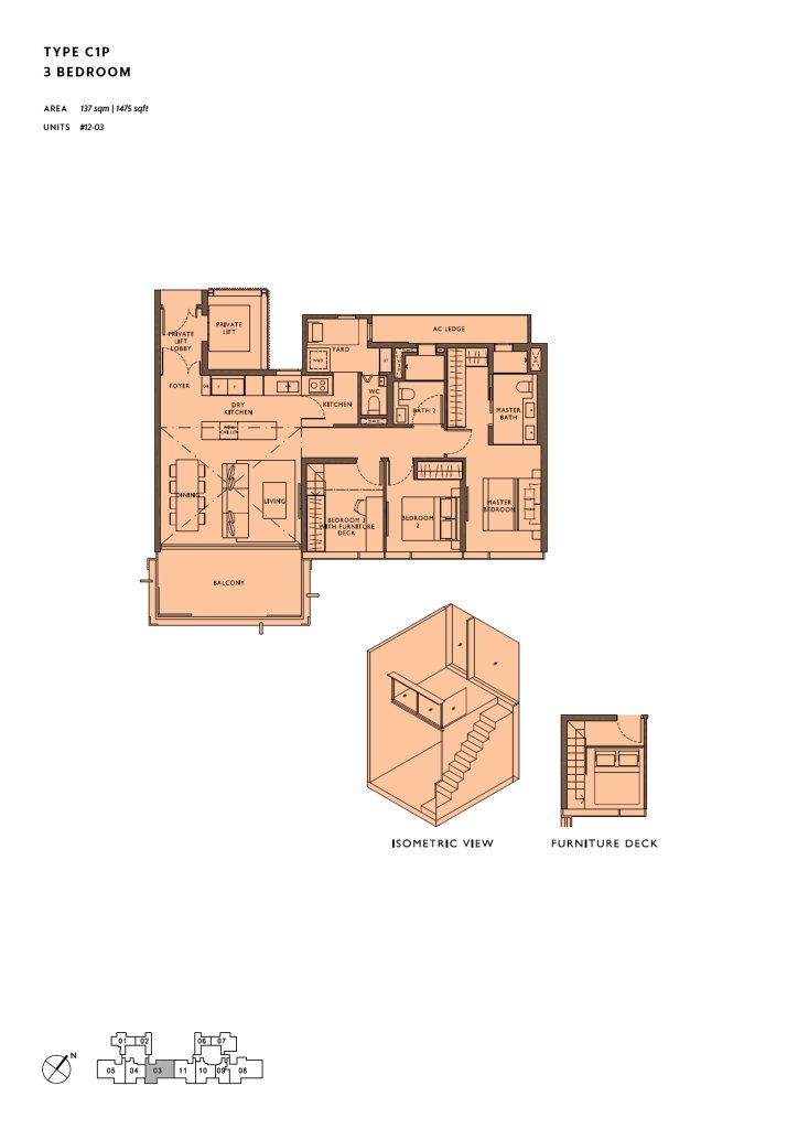 The Hyde floor plan 1,475 sqft Type C1P