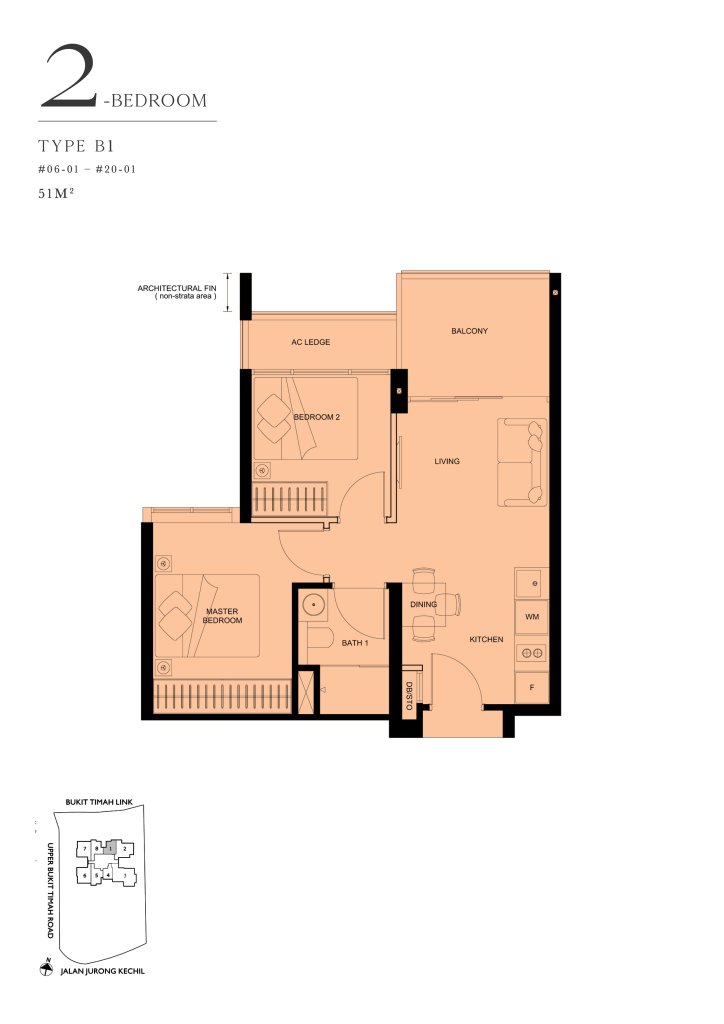 The Linq @ Beauty World floor plan 549 sqft Type B1