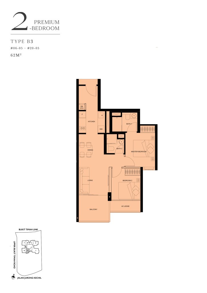 The Linq @ Beauty World floor plan 667 sqft Type B3