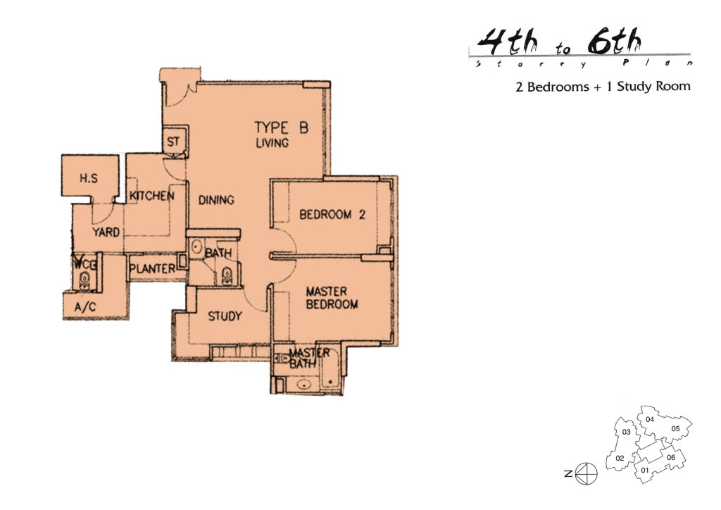 The Madeira floor plan 1,055 sqft Type B-4th