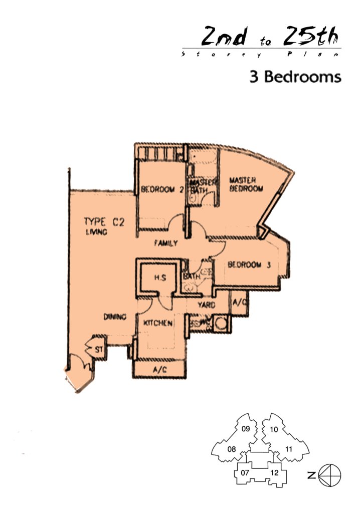 The Madeira floor plan 1,302 sqft Type C2