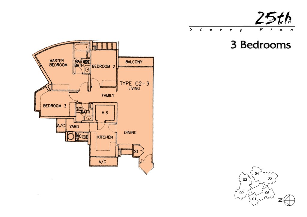 The Madeira floor plan 1,346 sqft Type C2-3-25th