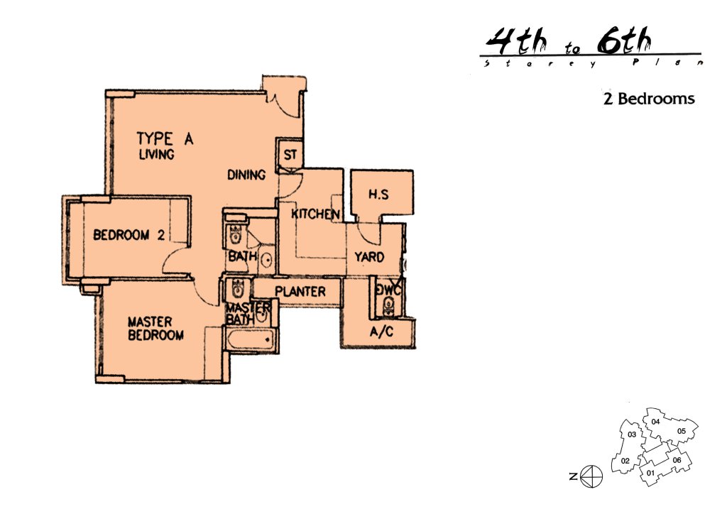 The Madeira floor plan 936 sqft Type A-4th
