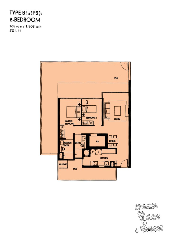 The Minton floor plan Type B1aP2, 1808 sqft, Hougang, Singapore