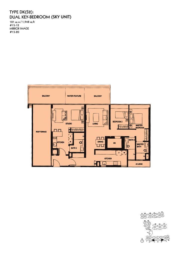 The Minton floor plan Type DKS2, 1948 sqft, Hougang, Singapore