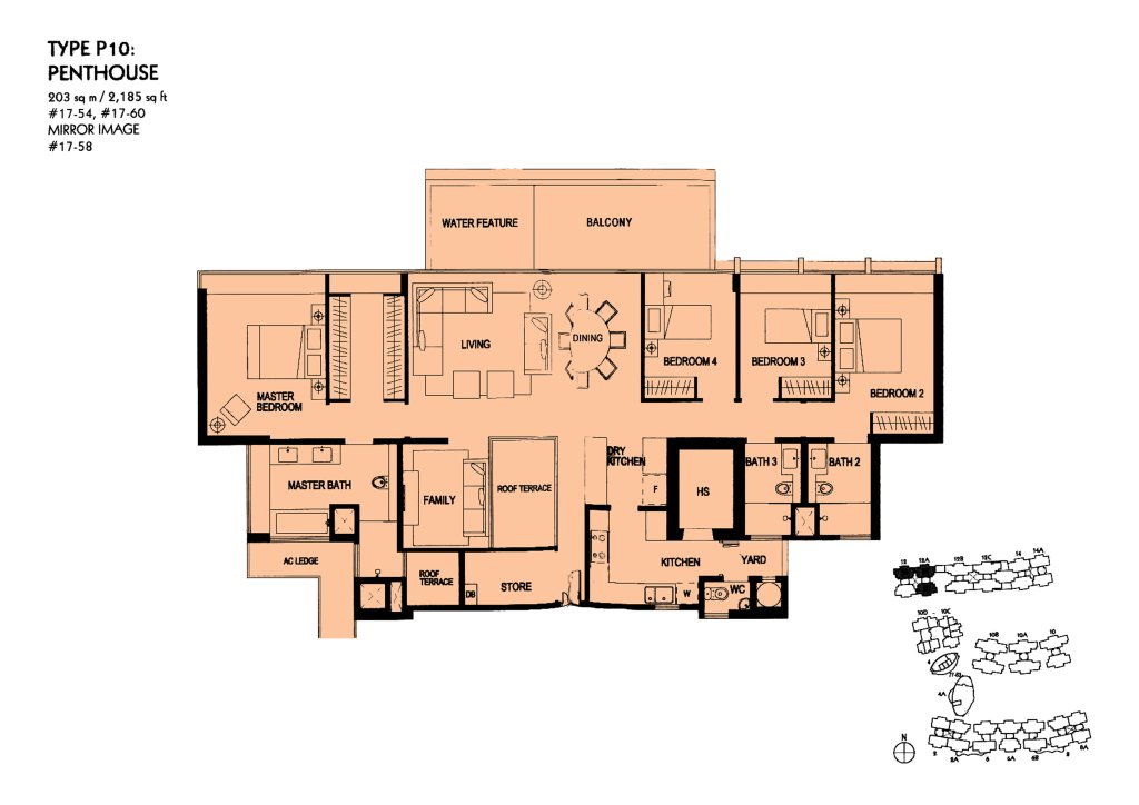 The Minton floor plan Type P10, 2185 sqft, Hougang, Singapore