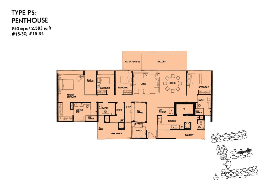 The Minton floor plan Type P5, 2583 sqft, Hougang, Singapore