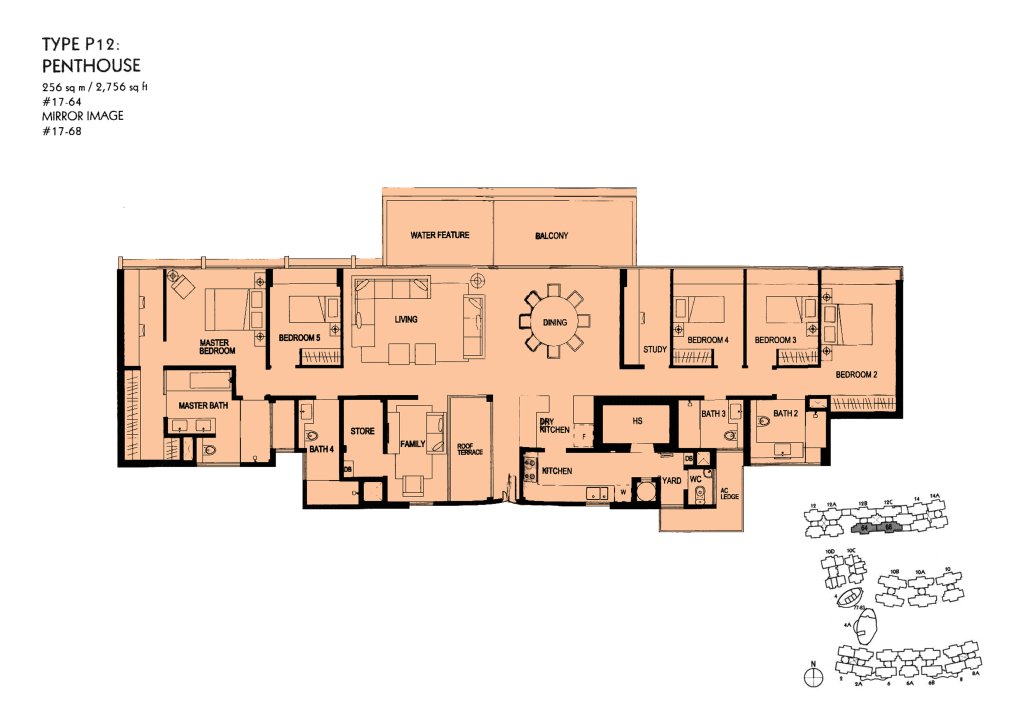 The Minton floor plan Type P12, 2756 sqft, Hougang, Singapore