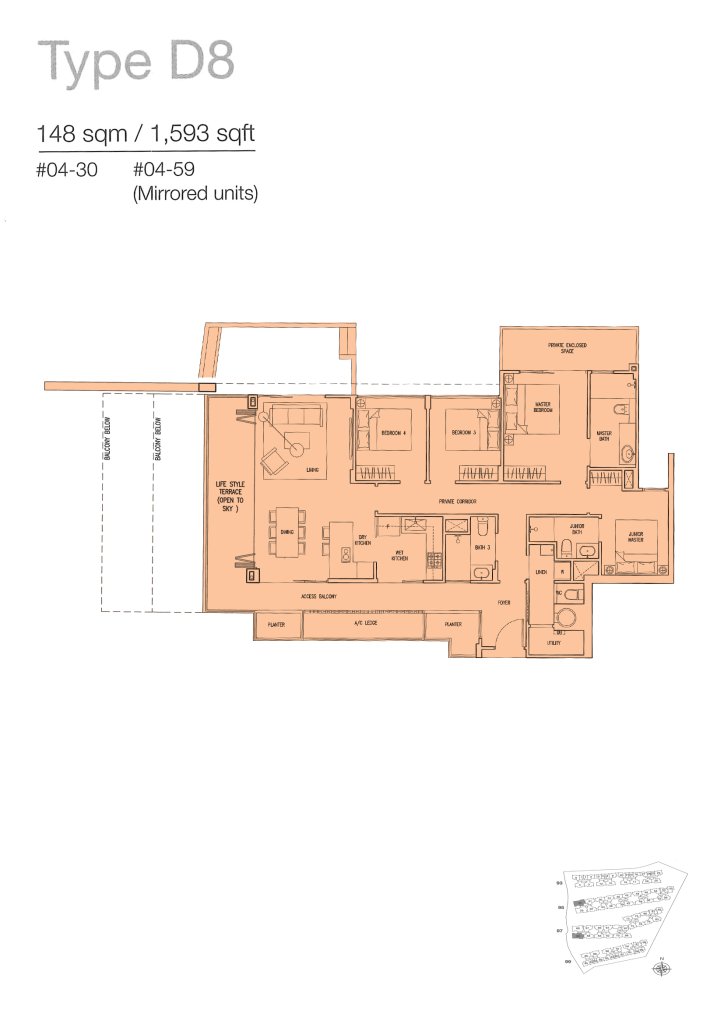 The Nautical floor plan 1,593 sqft Type D8