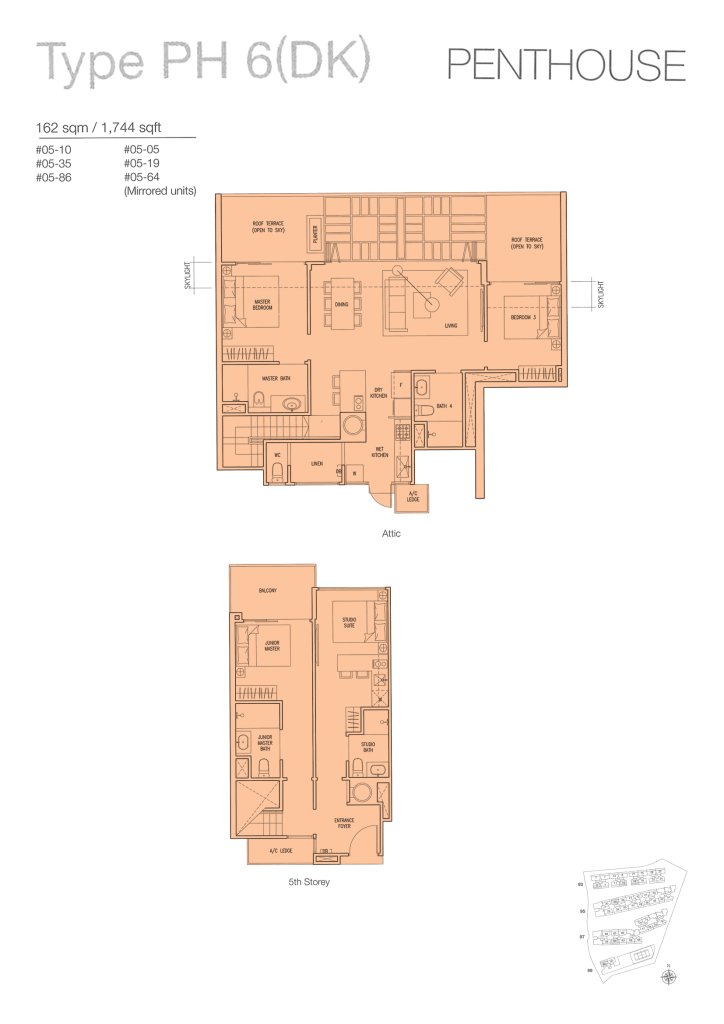 The Nautical floor plan 1,744 sqft Type PH6(DK)