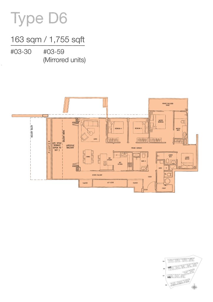 The Nautical floor plan 1,755 sqft Type D6