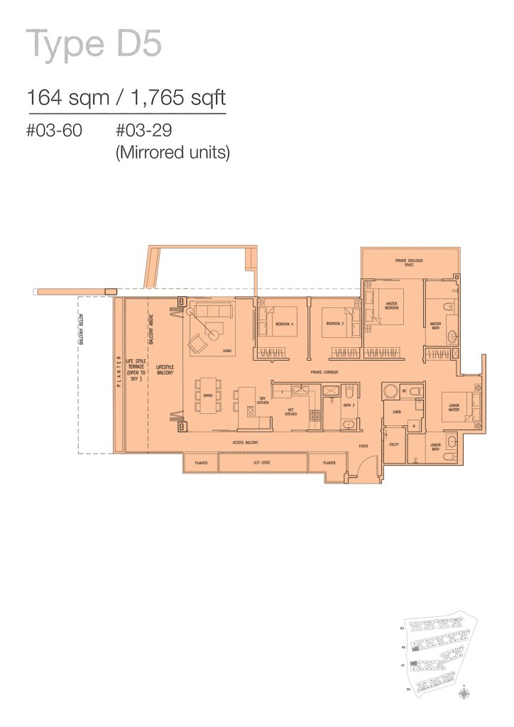 The Nautical floor plan 1,765 sqft Type D5