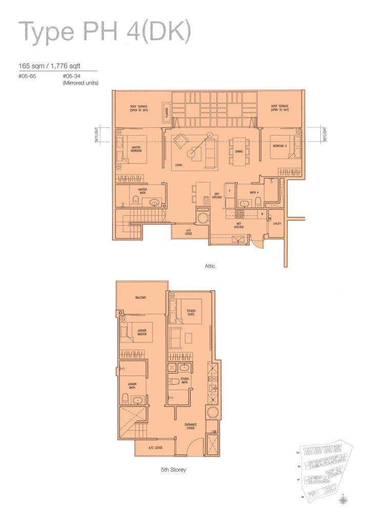 The Nautical floor plan 1,776 sqft Type PH4(DK)