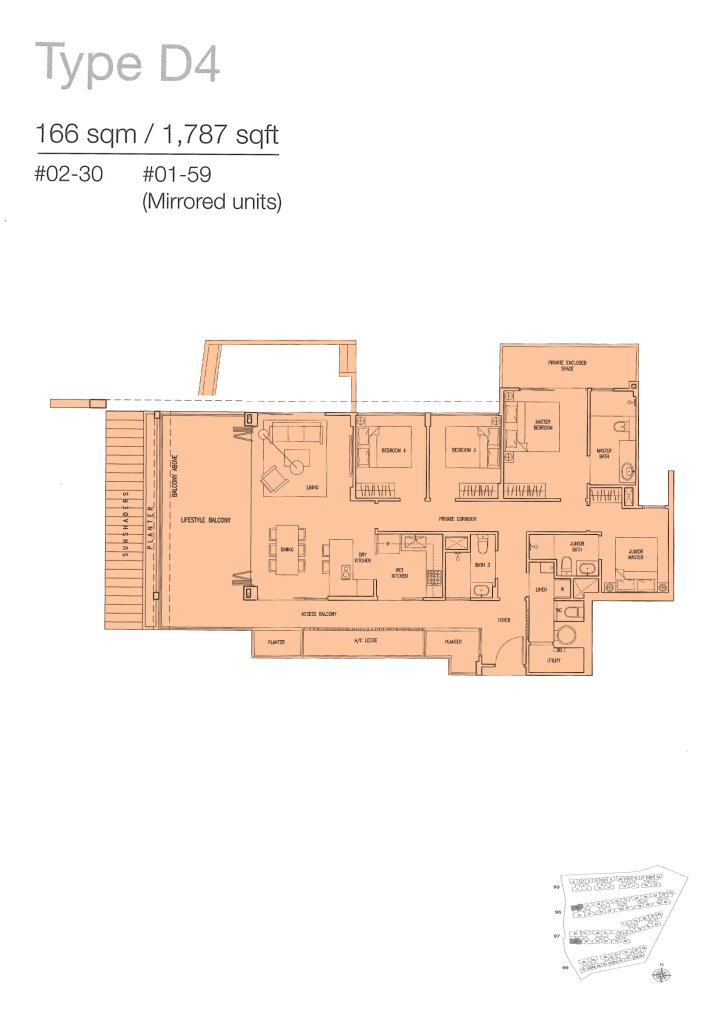 The Nautical floor plan 1,787 sqft Type D4