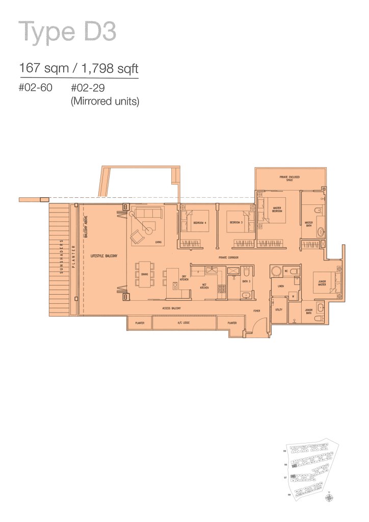 The Nautical floor plan 1,798 sqft Type D3