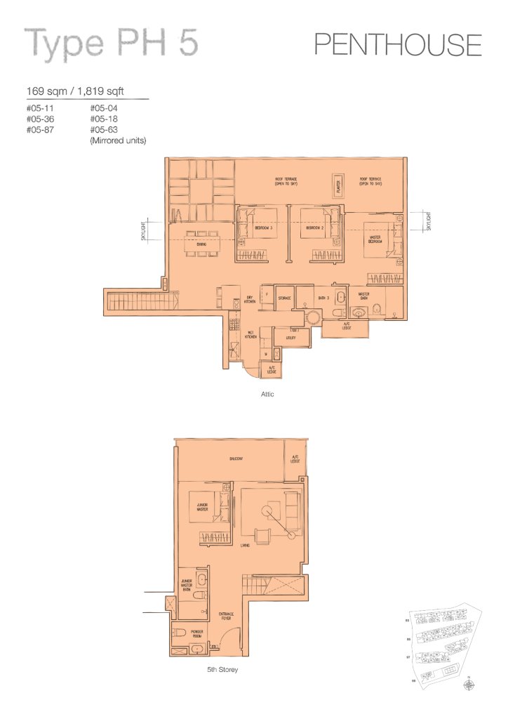 The Nautical floor plan 1,819 sqft Type PH5