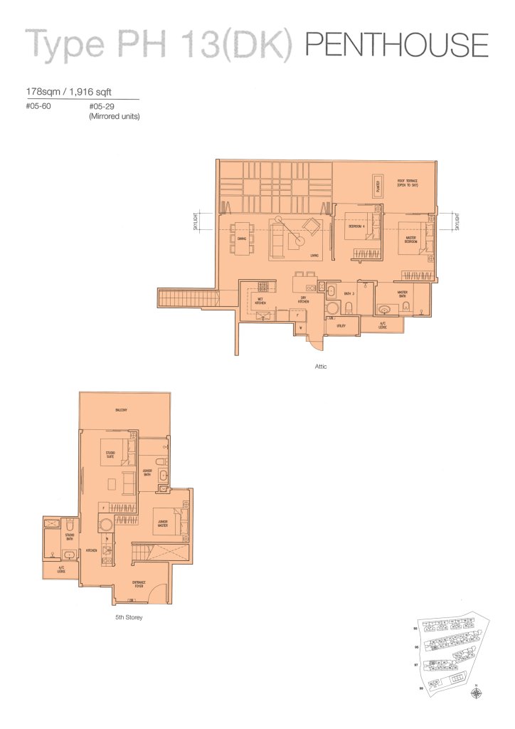 The Nautical floor plan 1,916 sqft Type PH13(DK)