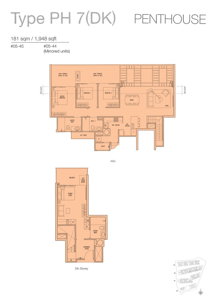 The Nautical floor plan 1,948 sqft Type PH7(DK)