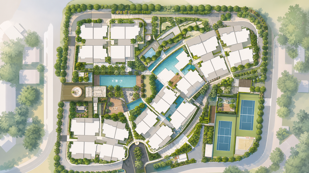 The Quartz aerial view of the site and facilities