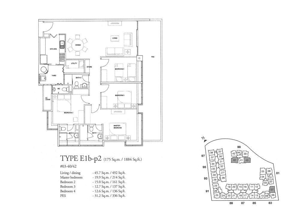 The Raintree floor plan 1,884 sqft Type E1b-p2