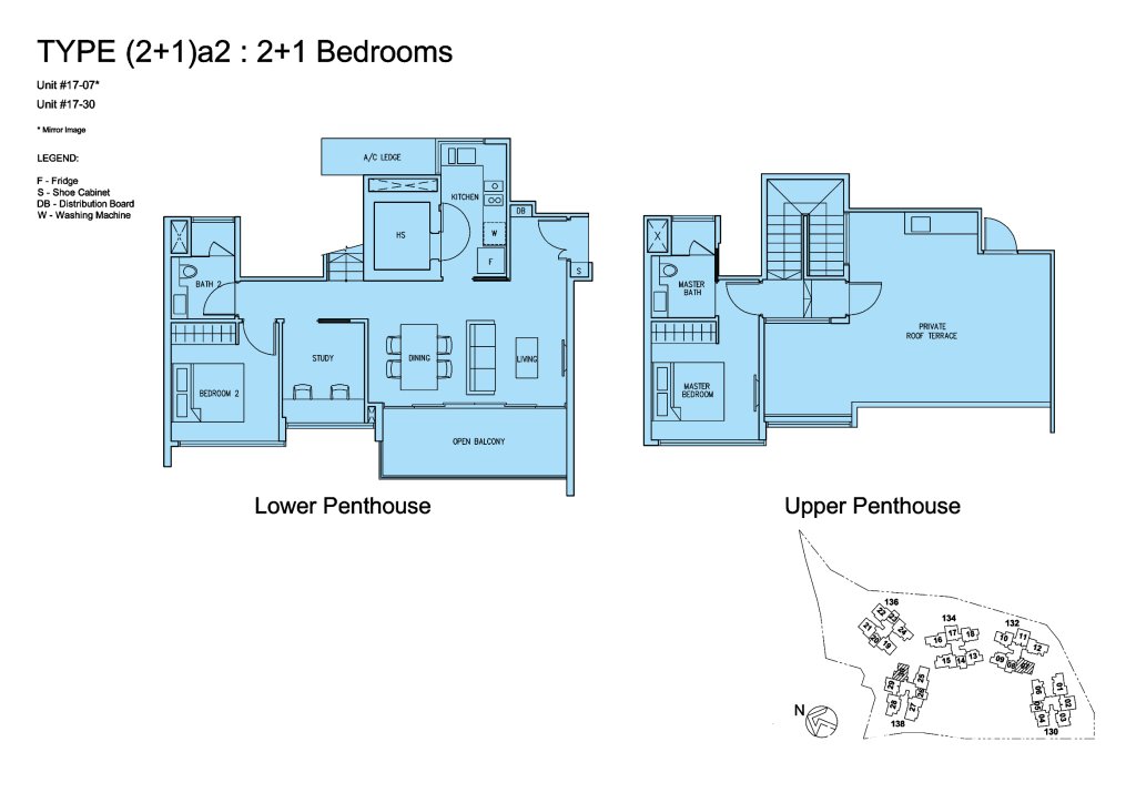 The Scala floor plan Type 2A-PH, 1518 sqft, Serangoon, Singapore