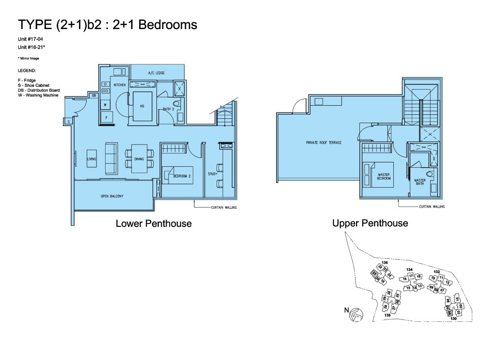 The Scala floor plan Type 2B-PH, 1528 sqft, Serangoon, Singapore