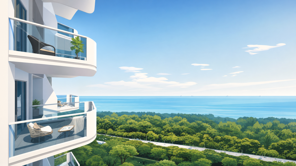 The Sea View balcony with sea view