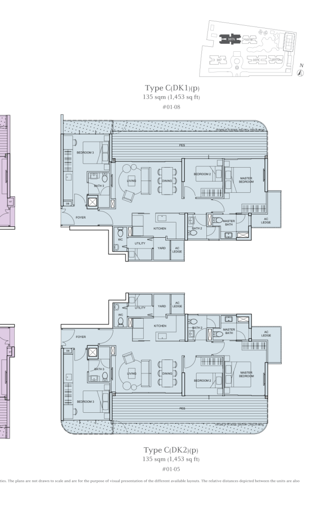 The Tembusu floor plan Type CDK1p, 1453 sqft, Hougang, Singapore