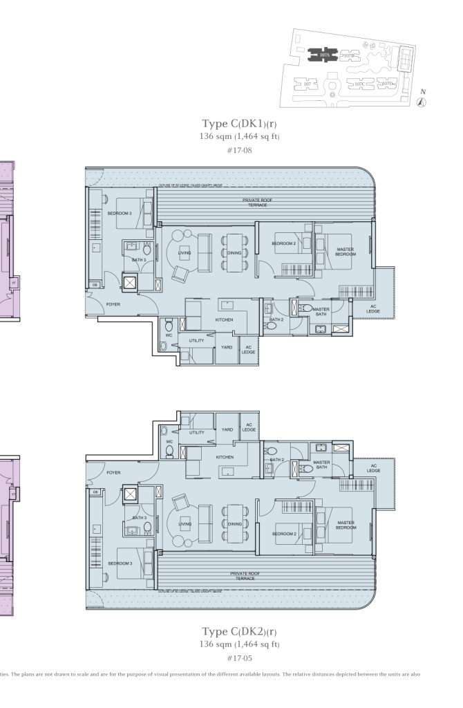The Tembusu floor plan Type CDK1r, 1464 sqft, Hougang, Singapore