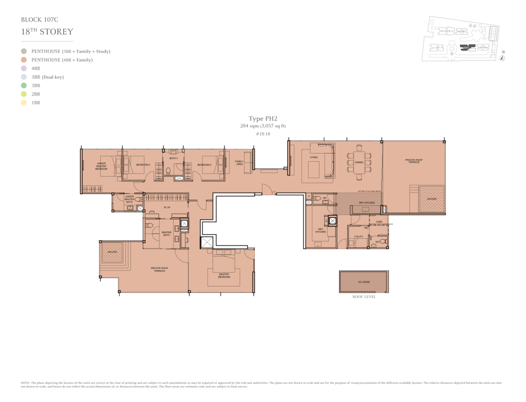 The Tembusu floor plan Type PH2, 3057 sqft, Hougang, Singapore