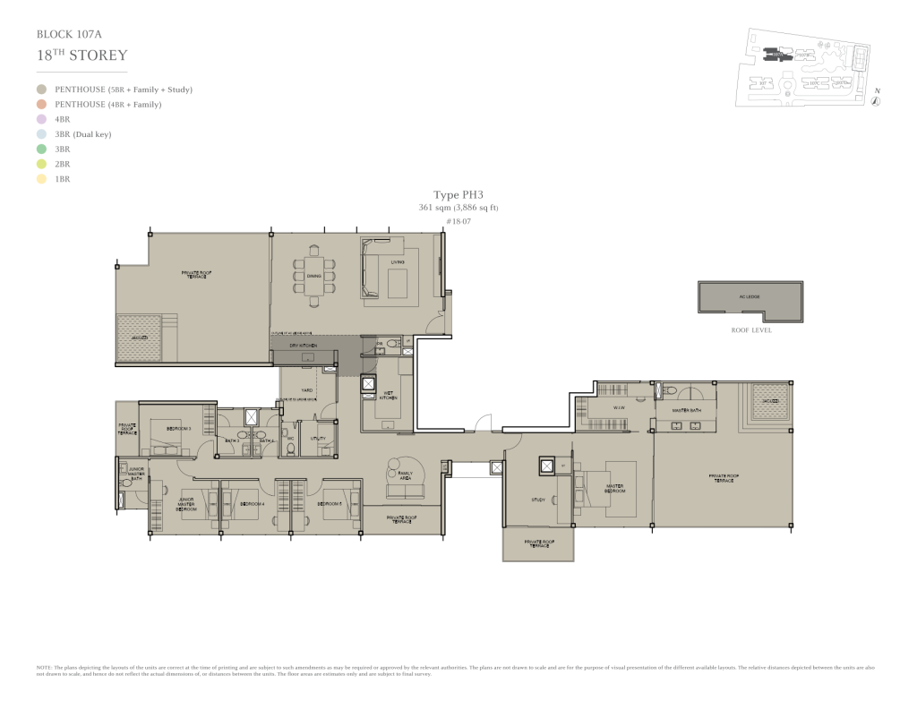 The Tembusu floor plan Type PH3, 3886 sqft, Hougang, Singapore