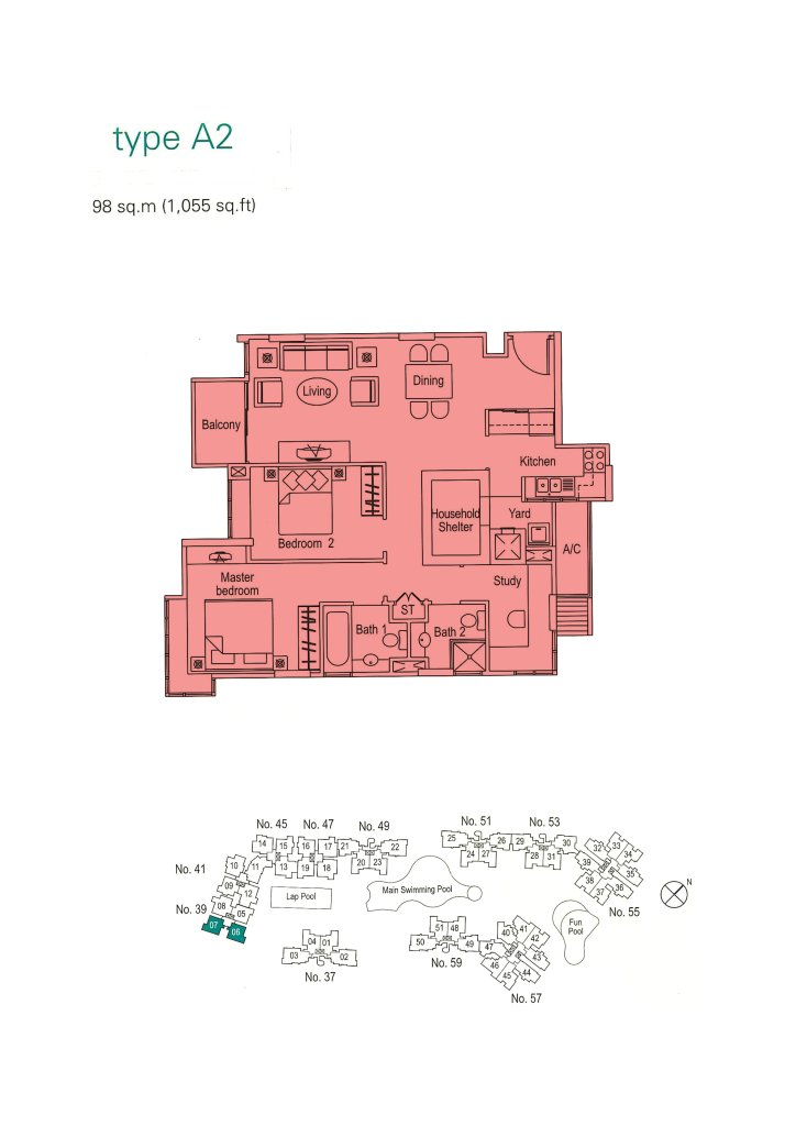 The Warren floor plan 1,055 sqft Type A2