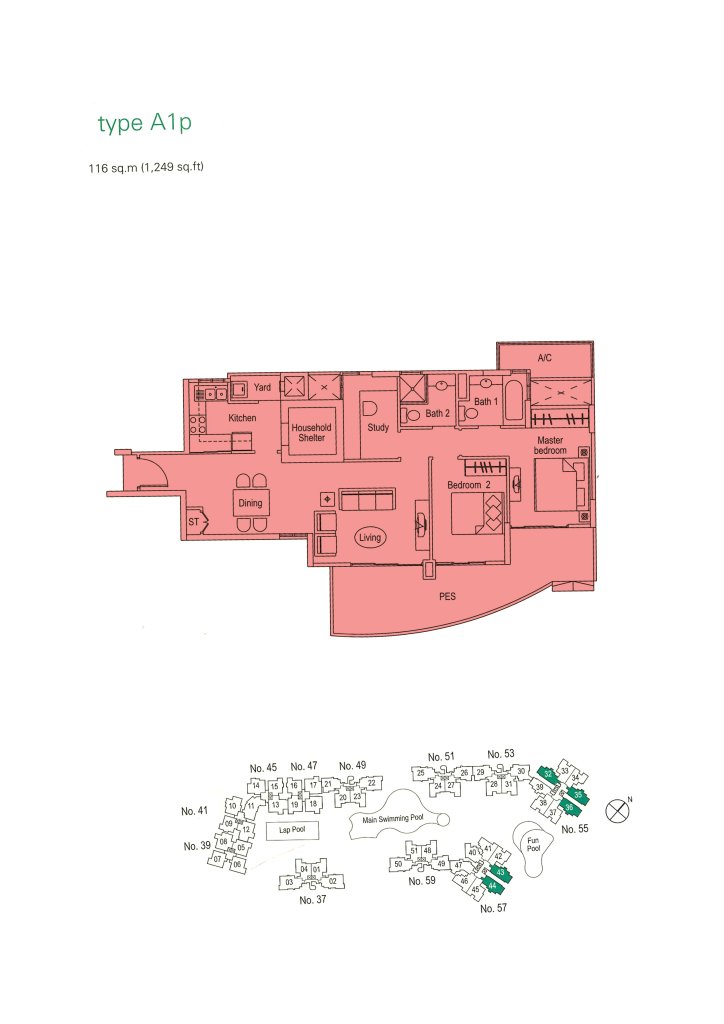 The Warren floor plan 1,249 sqft Type A1p