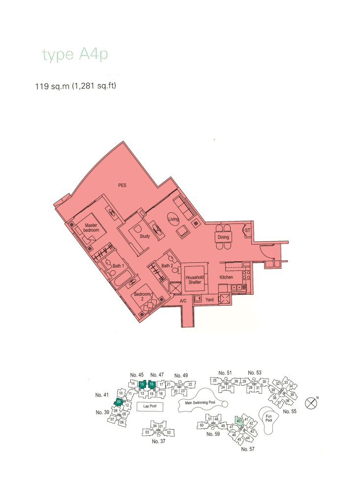 The Warren floor plan 1,281 sqft Type A4p