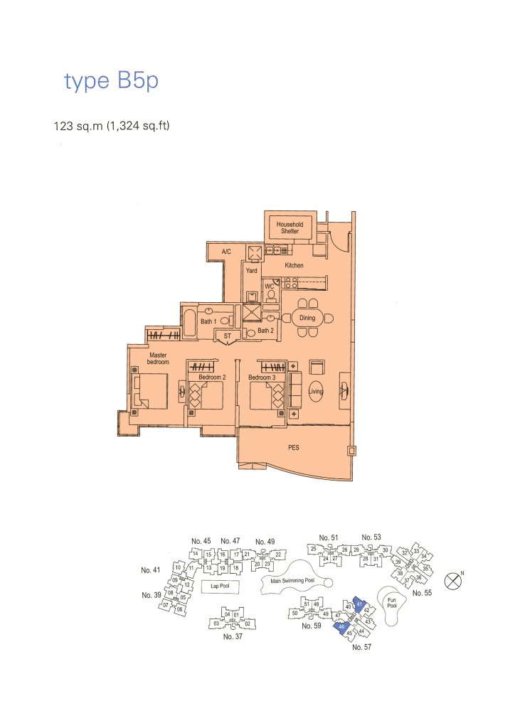 The Warren floor plan 1,324 sqft Type B5p