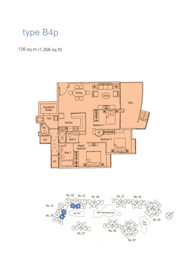 The Warren floor plan 1,356 sqft Type B4p