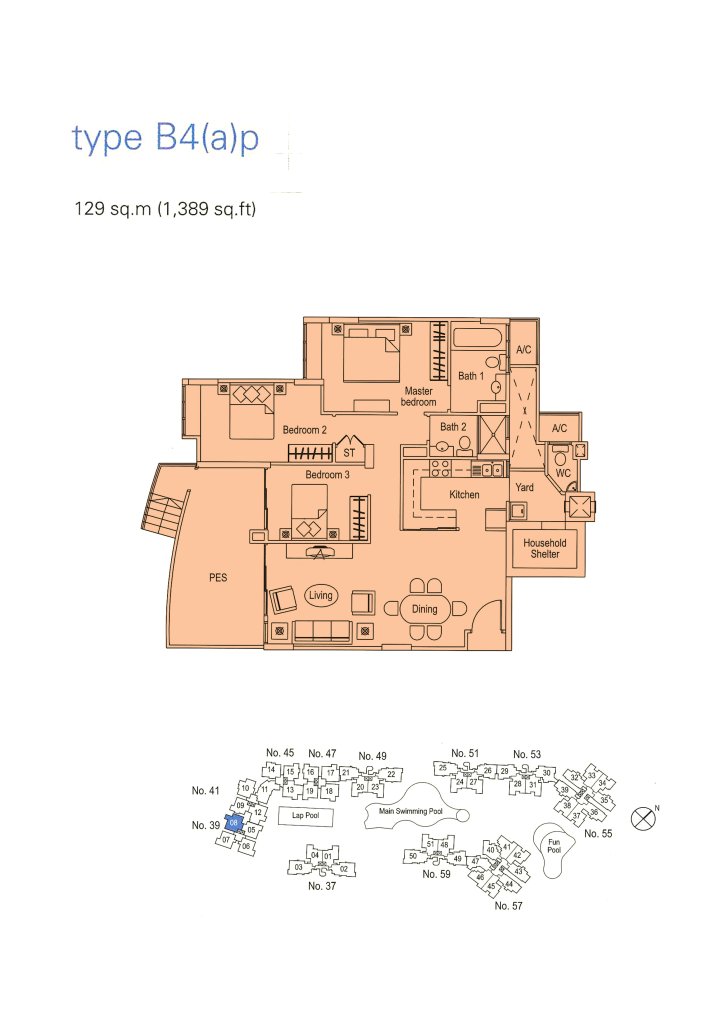 The Warren floor plan 1,389 sqft Type B4(a)p