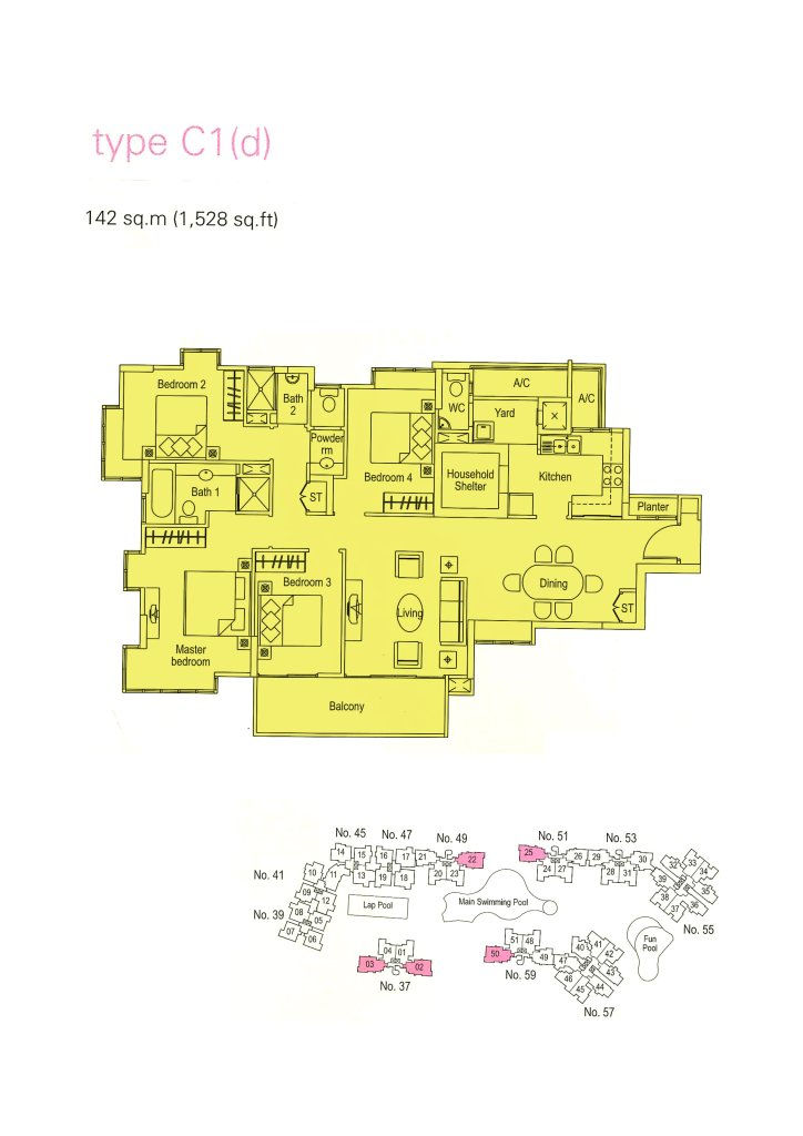 The Warren floor plan 1,528 sqft Type C1(d)