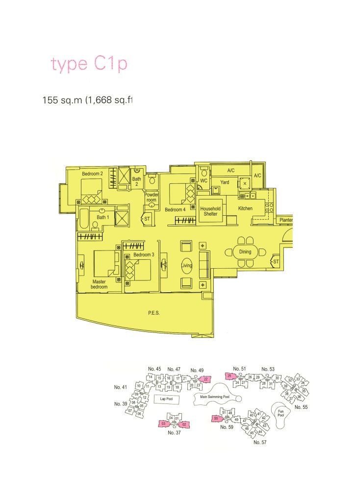 The Warren floor plan 1,668 sqft Type C1p