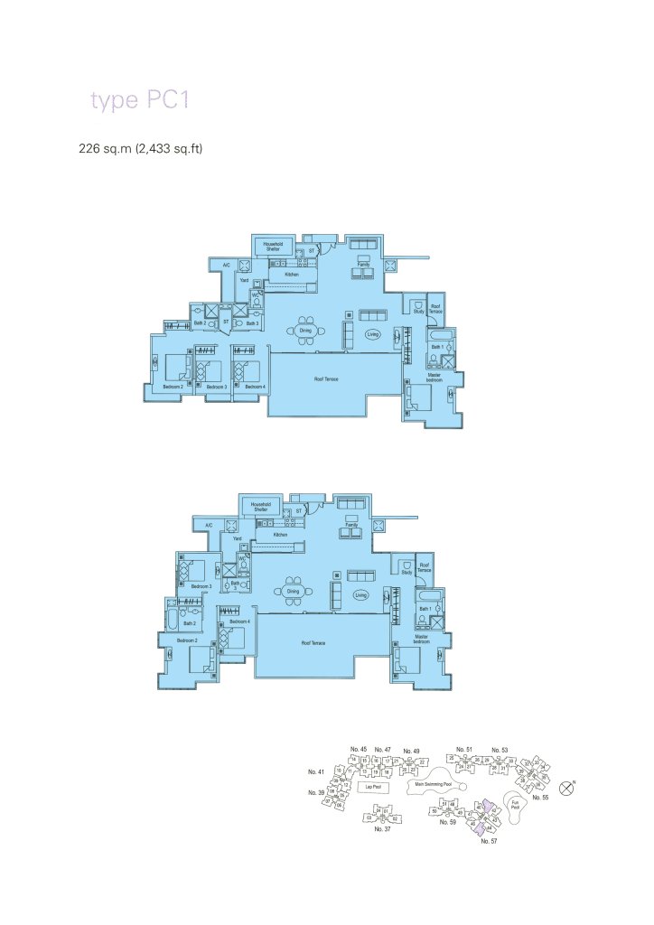 The Warren floor plan 2,433 sqft Type PC1