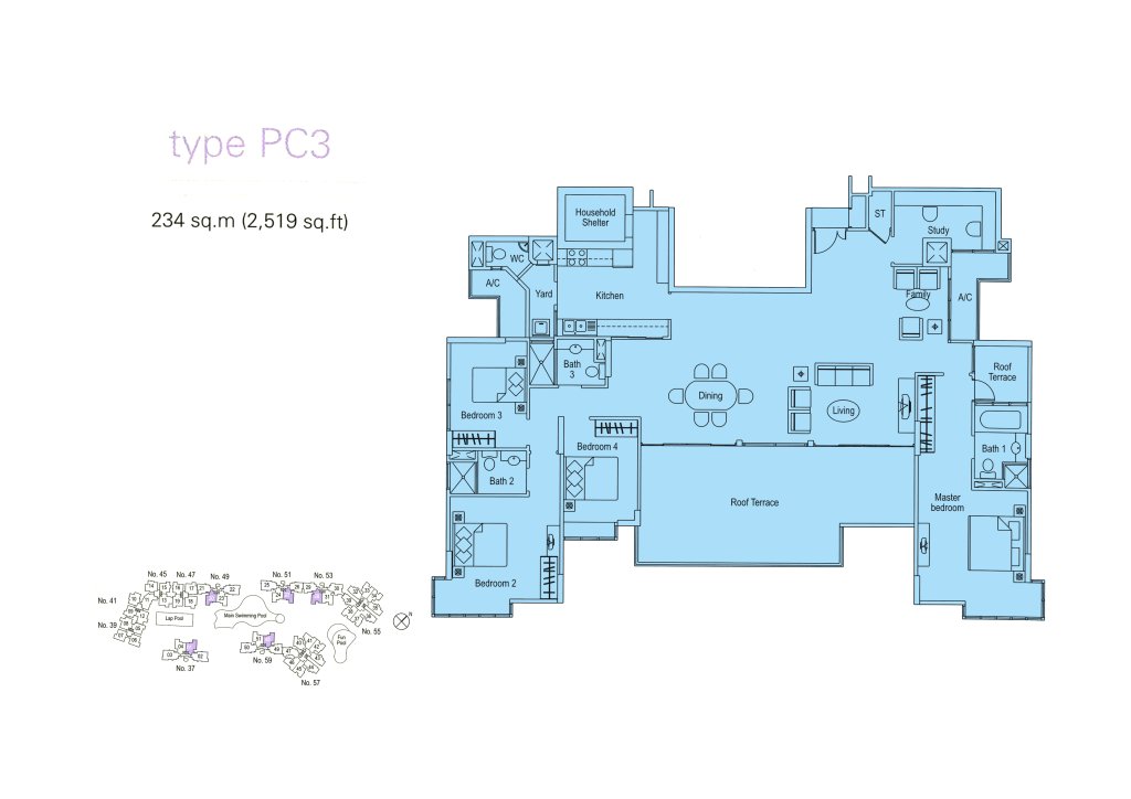 The Warren floor plan 2,519 sqft Type PC3