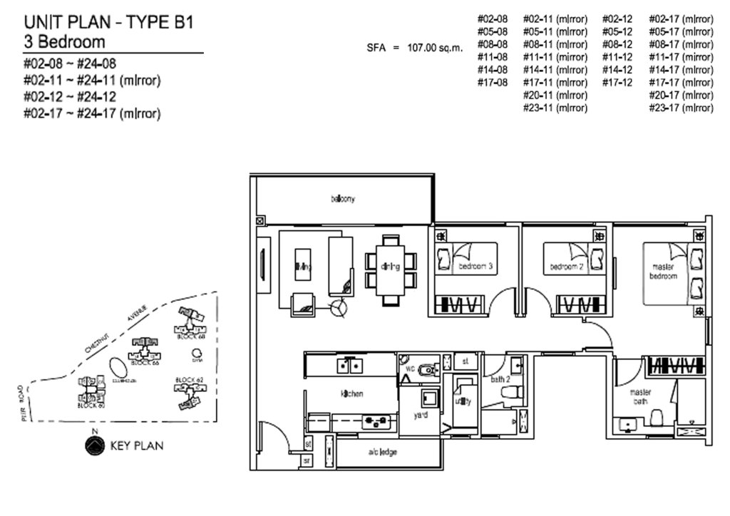 Tree House floor plan 1,152 sqft Type B1