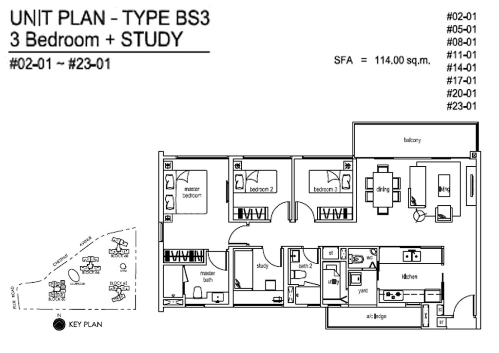 Tree House floor plan 1,227 sqft Type BS3