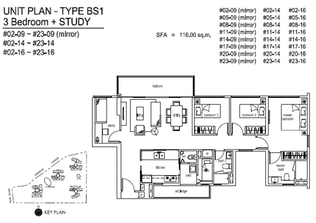 Tree House floor plan 1,249 sqft Type BS1