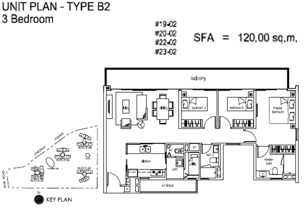 Tree House floor plan 1,292 sqft Type B2(2)