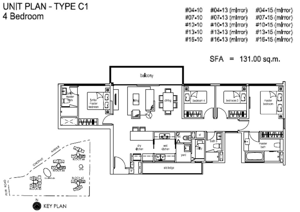 Tree House floor plan 1,410 sqft Type C1(4)